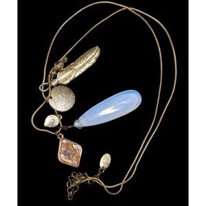 Etc! Whimsical Moonstone Druzy Cluster Charm Pendant Necklace